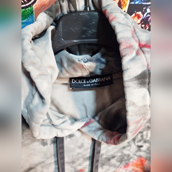 DOLCE & GABBANA BULL PAINTED HOODIE BLACK RED - Picture 9 of 16